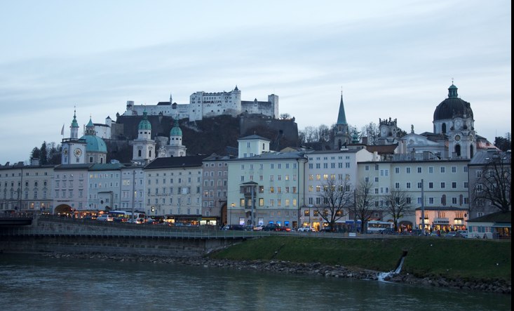 Salzburg Hohensalzburg Fortress and Salzach River