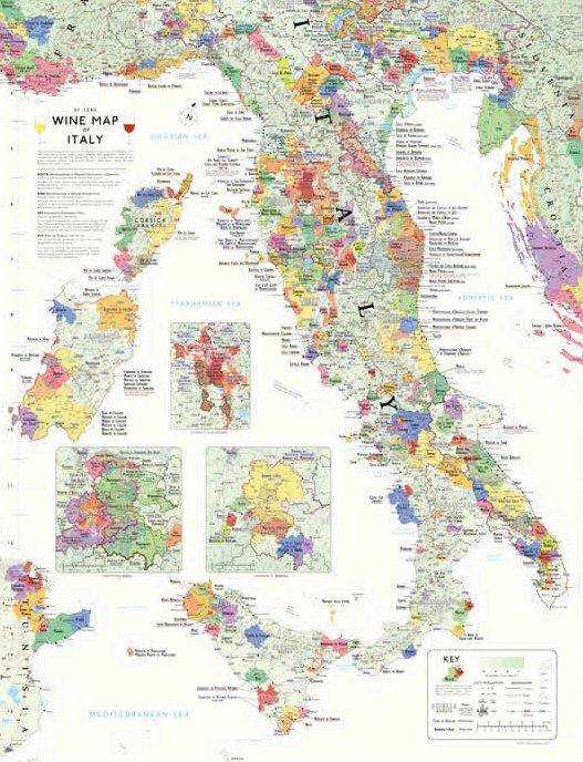 Wine Map of Italy from De Long